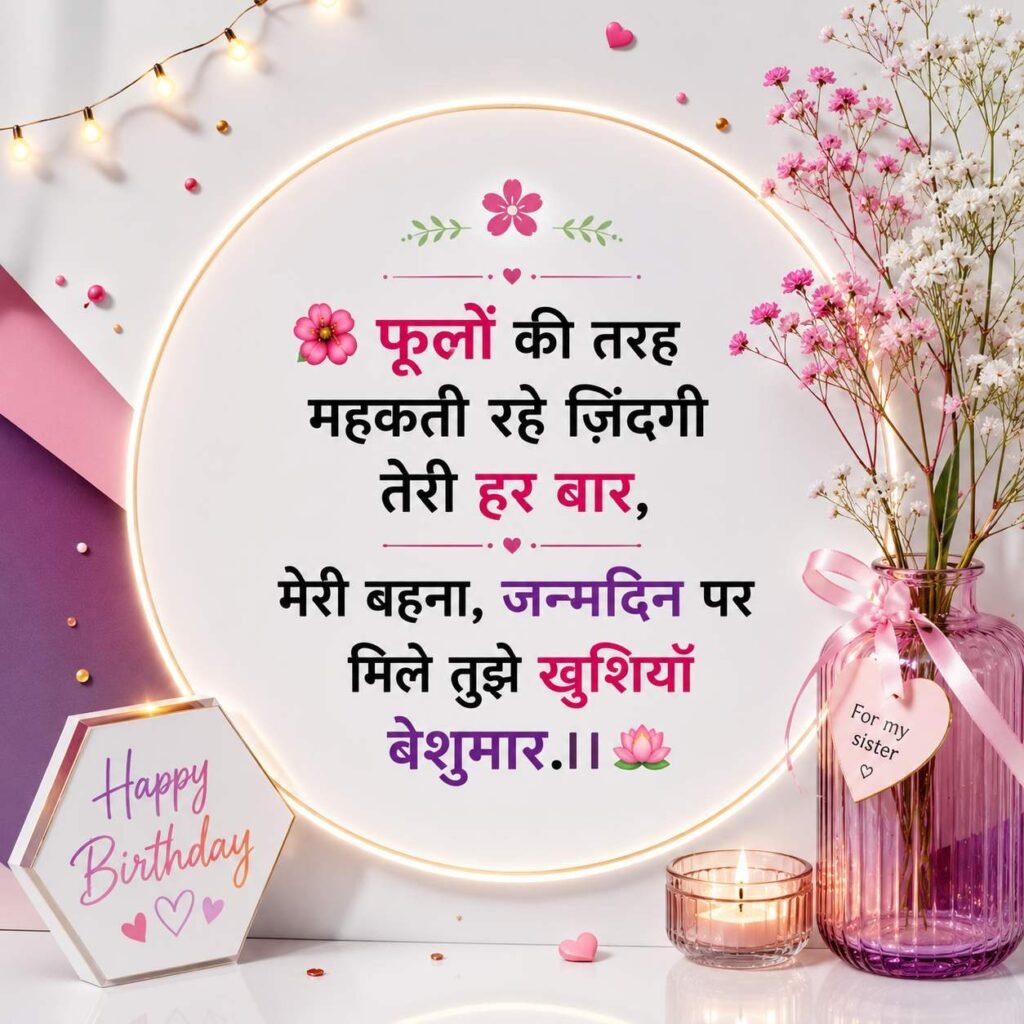 Happy Birthday Wishes for Sister in Hindi